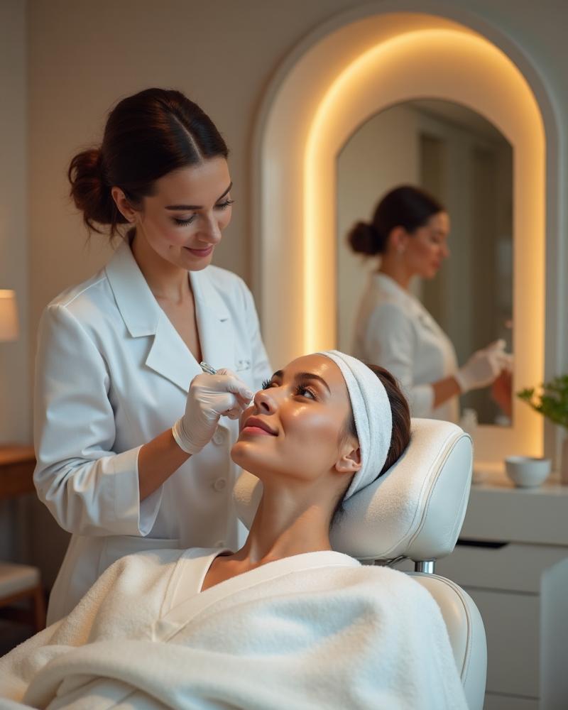 nurse practitioner with a client at The MedSpa of Flower Mound